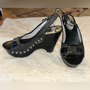 Black Michael Kors sling backs clogs style size 8